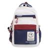 Retro Workwear Style Large Capacity Backpack Women Korean Version High School Students Color-blocking Trendy Shoulder Bag Men Travel Backpack