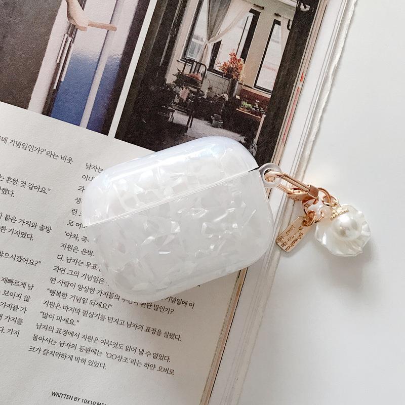 Compatible with AirPods Pro2 earphone protective case, simple shell-pattern softshell Apple 1st/2nd/3rd Gen Bluetooth pendant