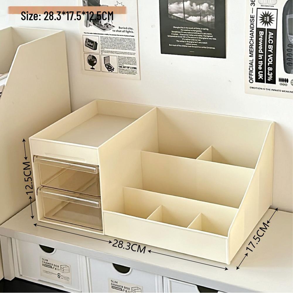 Premium Rotating Cosmetic Organizer: Minimalist Box for Makeup Brushes, Lipsticks, Puffs & Pens