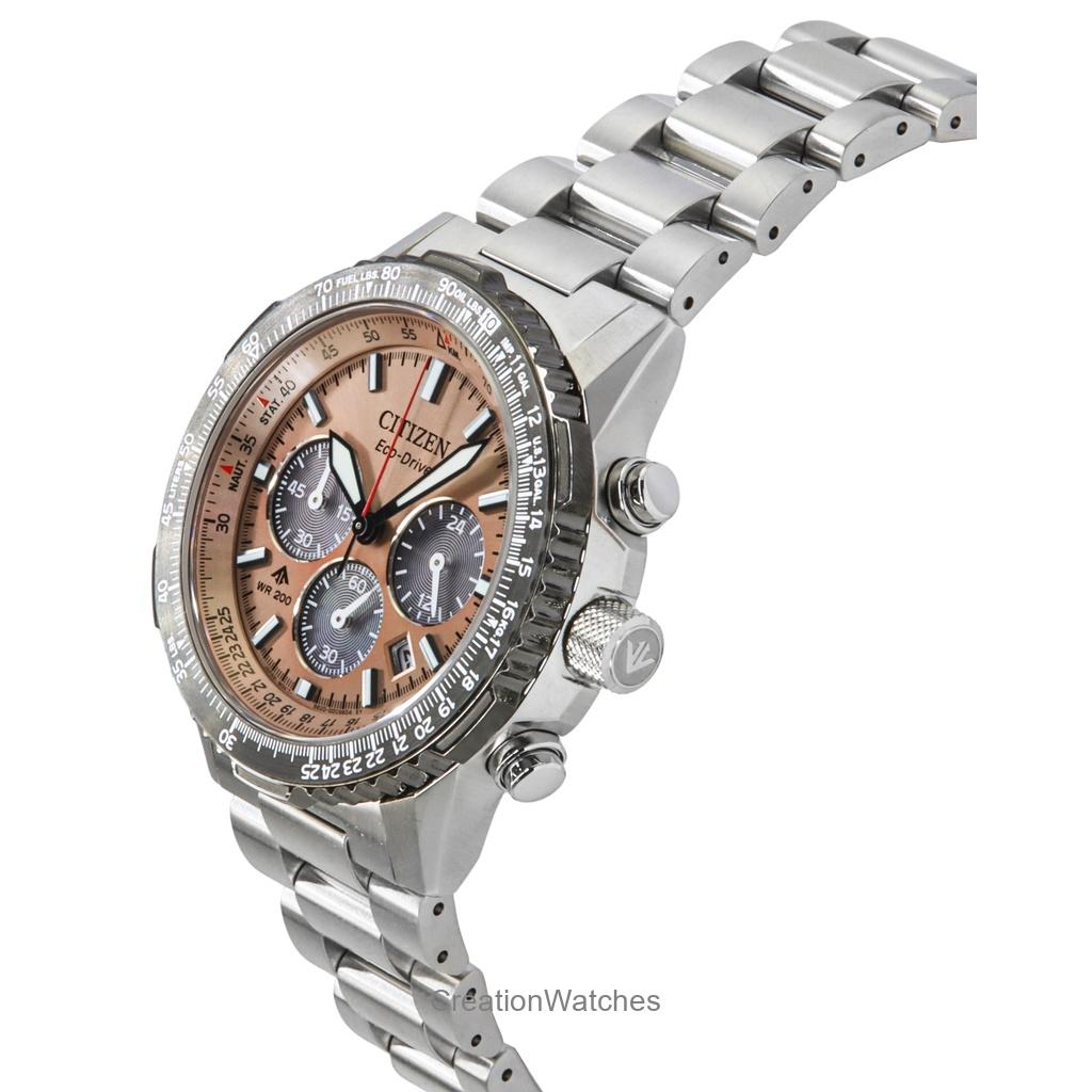 Citizen Promaster Sky Chronograph Stainless Steel Brown Dial Eco-Drive Diver's CA4664-60X 200M Men's Watch