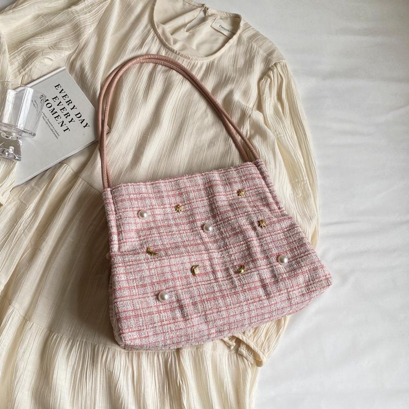 

Korean version of large-capacity bag 2024 summer new fashion casual large-capacity tote bag simple commuter shoulder bag рожевий