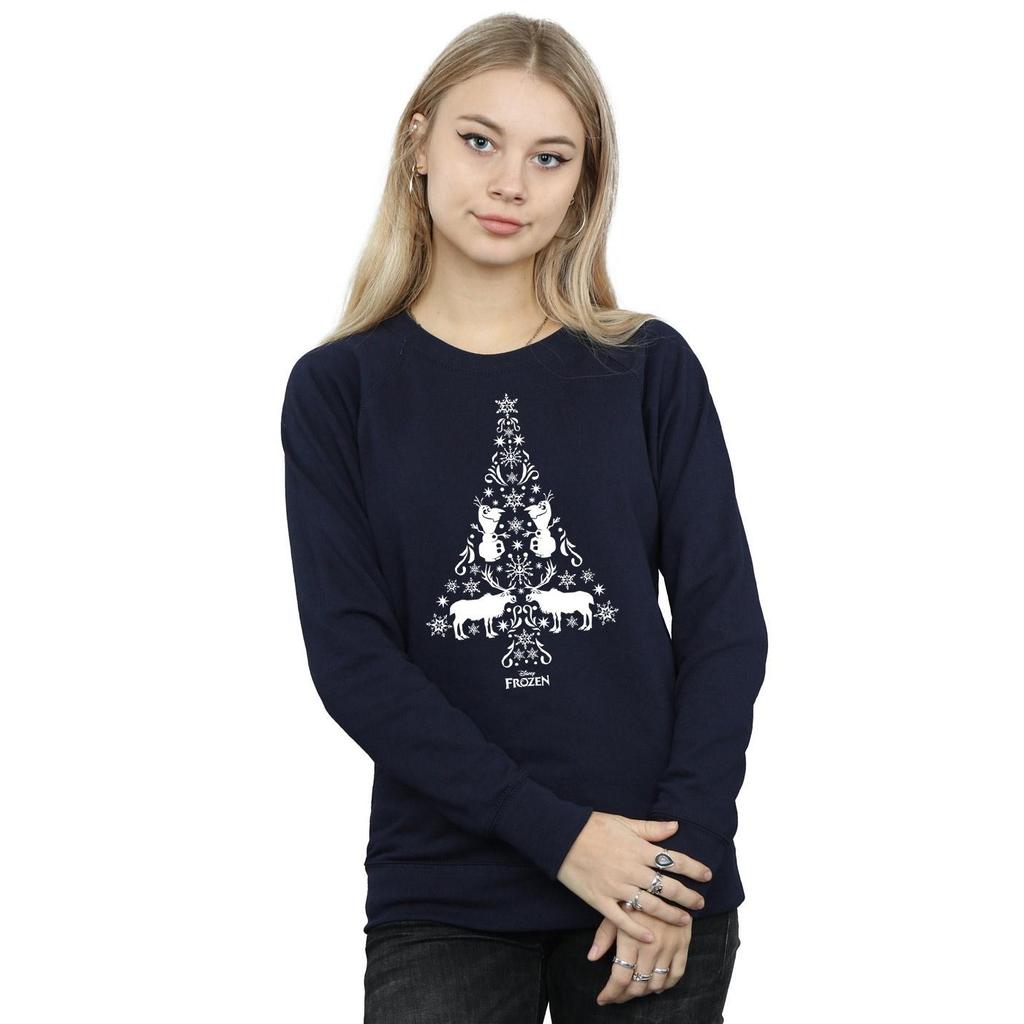 Disney Womens/Ladies Frozen Christmas Tree Sweatshirt