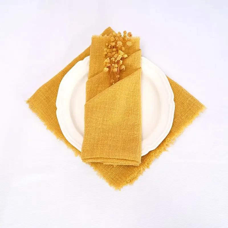 

10 шт. 32X32 см розовые салфетки из марли ручной работы с бахромой деревенские салфетки для детского душа ужины вечеринка свадьба украшение стола