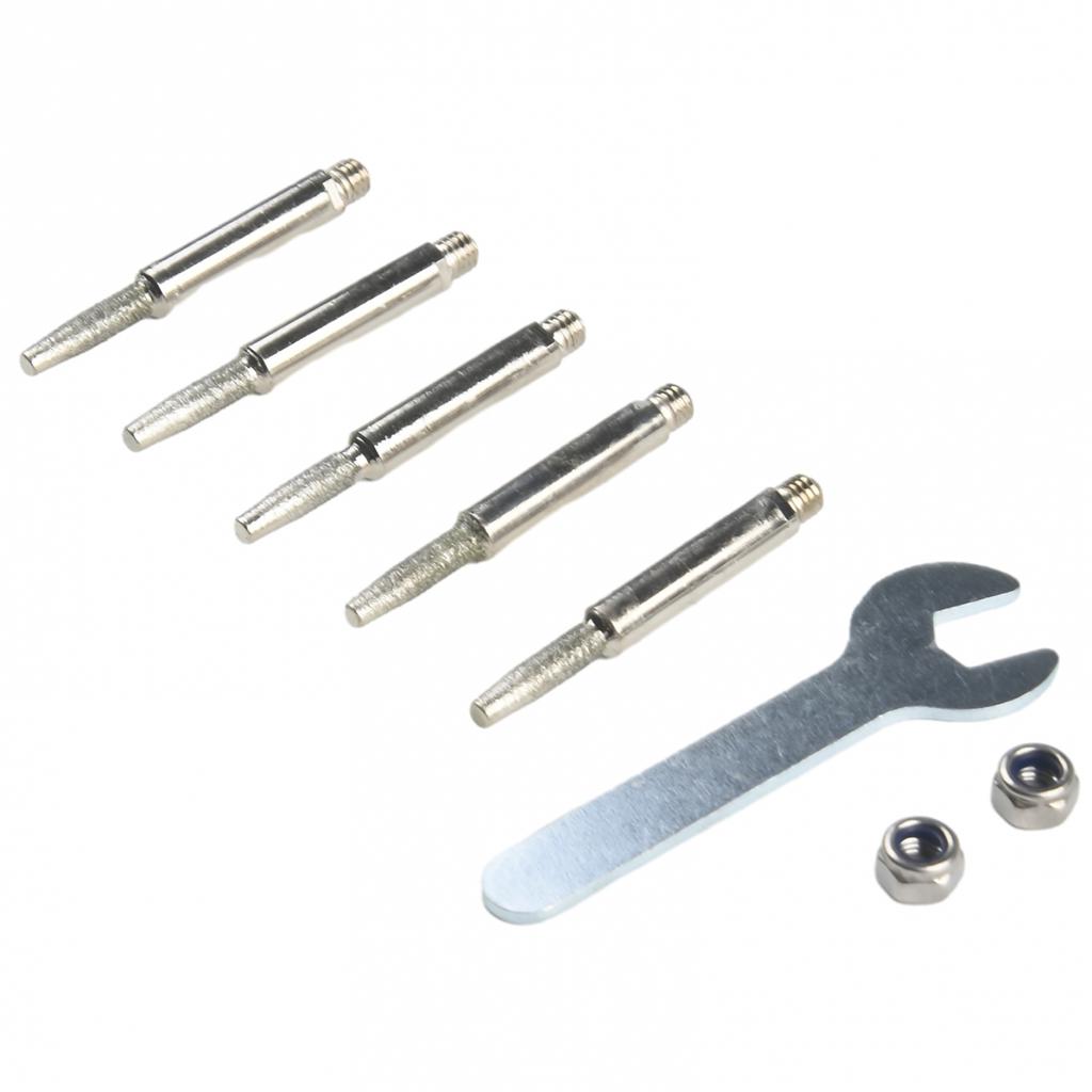 6pcs Grinding Head Chainsaw Sharpener Cylindrical Burr Silver