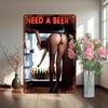 "Need a Beer" Iron Wall Sign - Humorous Decor for Home Bars, Offices & Bedrooms - Indoor/Outdoor Use