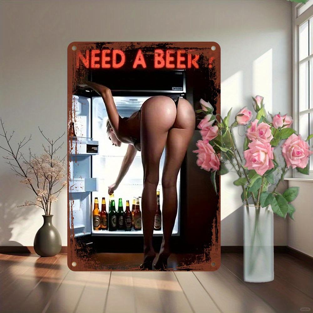 "Need a Beer" Iron Wall Sign - Humorous Decor for Home Bars, Offices & Bedrooms - Indoor/Outdoor Use