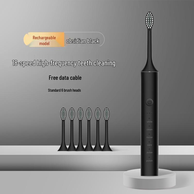 Unisex Rechargeable Ultrasonic Soft Bristle Electric Toothbrush for Home & Travel