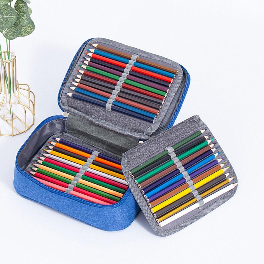 Aesthetic Porous Pencil Case Large Capacity Oxford Cloth Pencil Case Stationery Pouch  Art Supplies