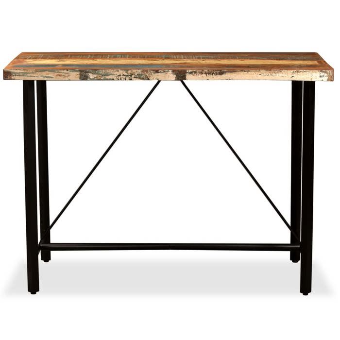 Ensemble de bar - VIDAXL - Bois de récupération massif - Noir