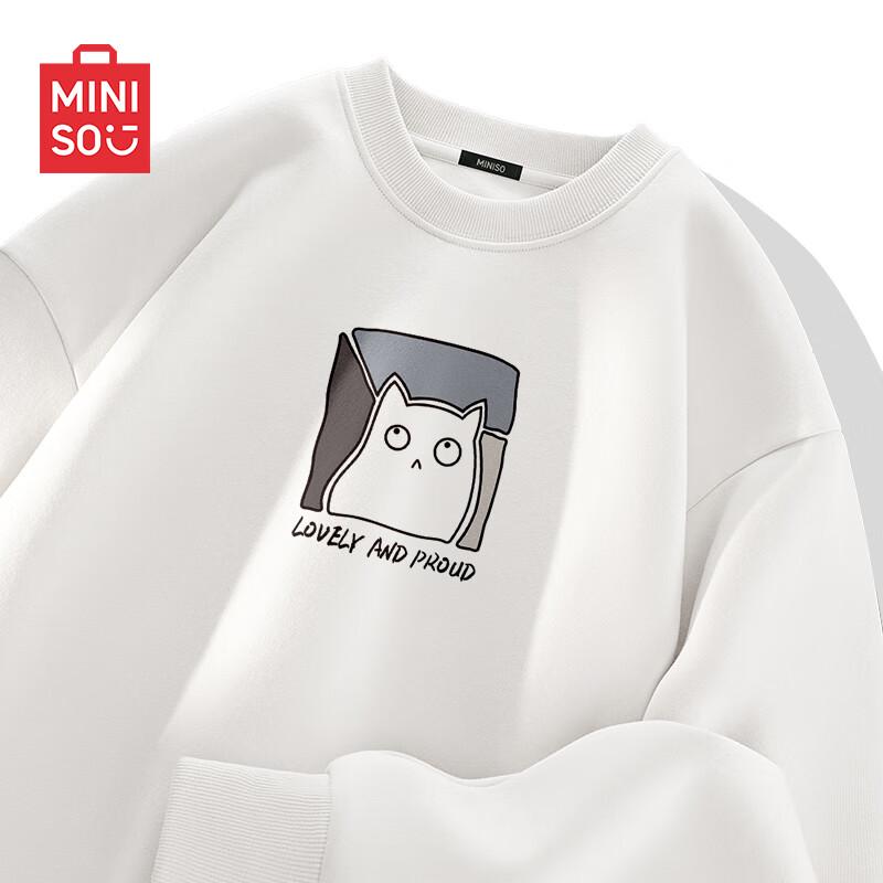 MINISO Men's Heavyweight Round Neck Pullover Sweatshirt