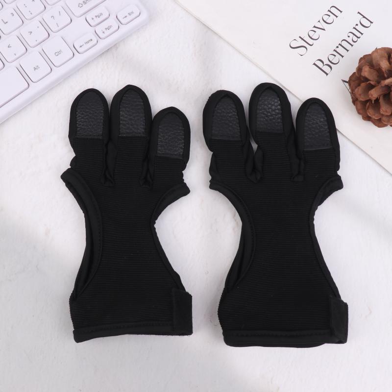 Professional Archery Three-finger Leather Gloves Non-slip Wear-resistant Comfortable Breathable Archery Protective Gear