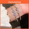 Copper Zircon Heart Drop Open Bracelet With Elegant Design For Women