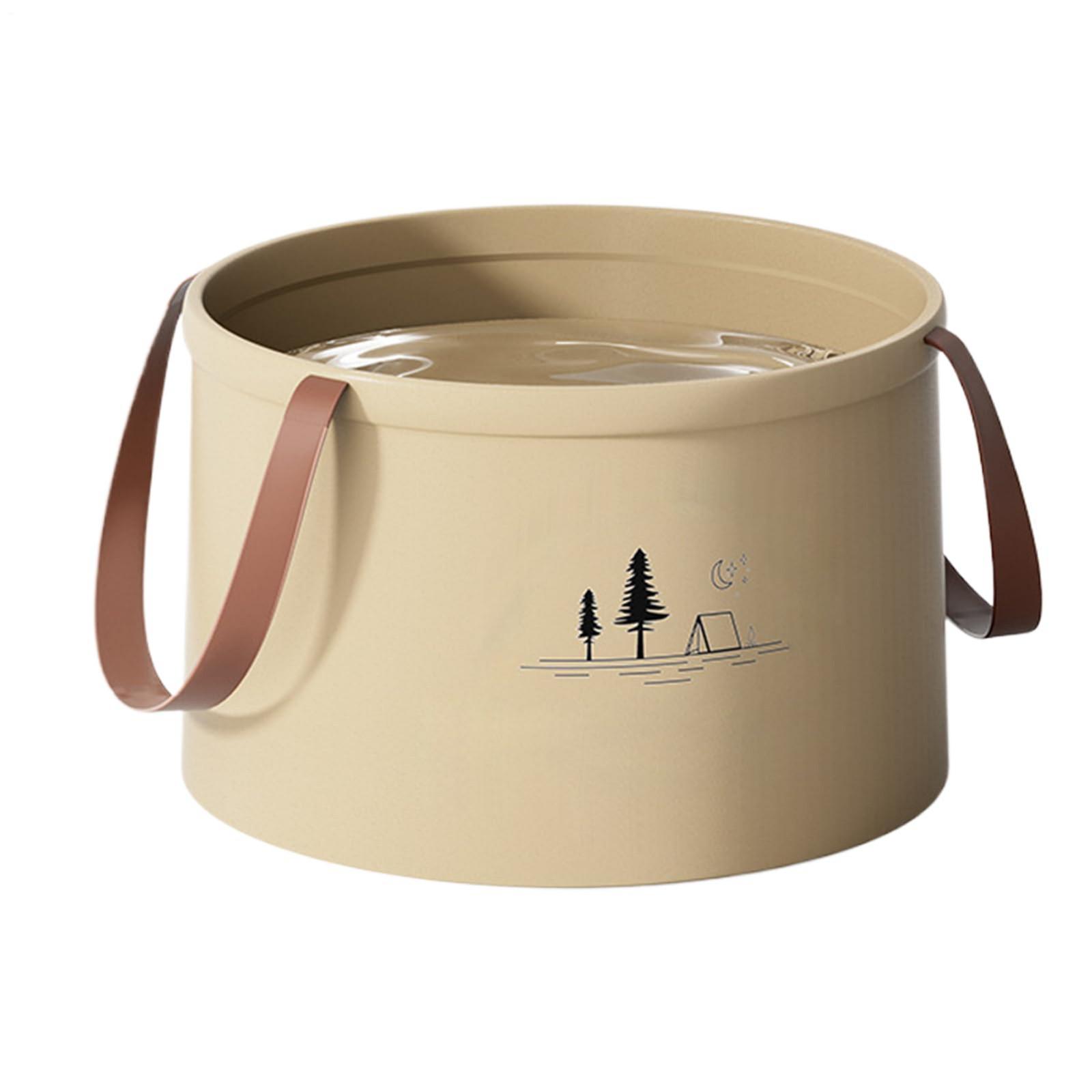 

Складное ведро, Маленькое ведро с ручкой, Легкий контейнер для воды высокой плотности, Портативная раковина, Подходит для уборки, садоводства, кемпинга One Size