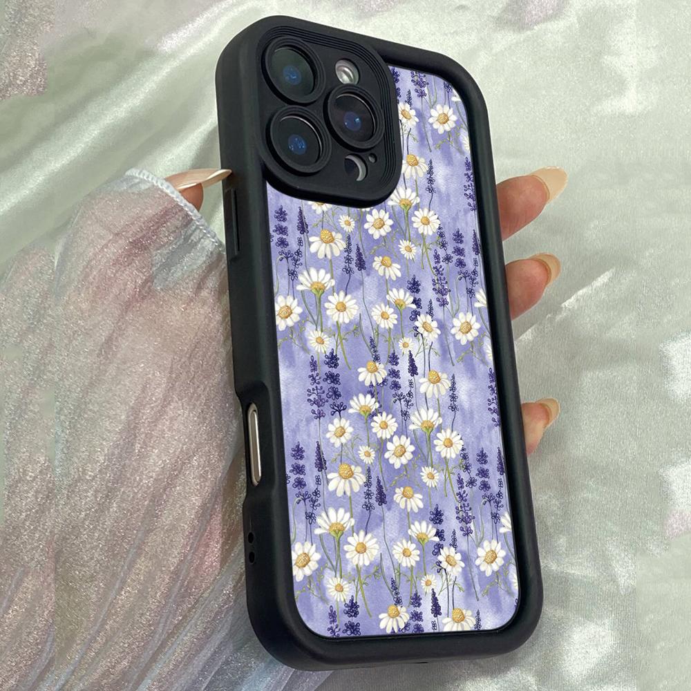 JT99 Blue Daisy for iPhone 17 16 15 14 Pro Max Samsung S26 S25 S24 Ultra A17 A16 A07 A56 A06 Xiaomi 15T Redmi 14C 15c Note 14 13 Soft TPU Case