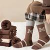 5 Pairs Kids Winter Thick Warm Terry Cotton Socks For Boys And Girls Age 1-12 Years Old