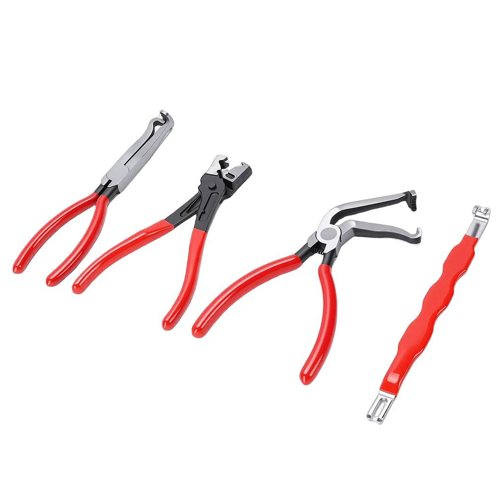 4pcs Electrical Disconnect Pliers Set Automotive Electrical Plug Disconnect Tool for Automotive Car Truck SUV Red