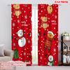 2pcs,2D Plane Printing Curtains Digital Printed Christmas Bears Santas Snowmen (2) Versatile Fabric (without Rod) All Seasons
