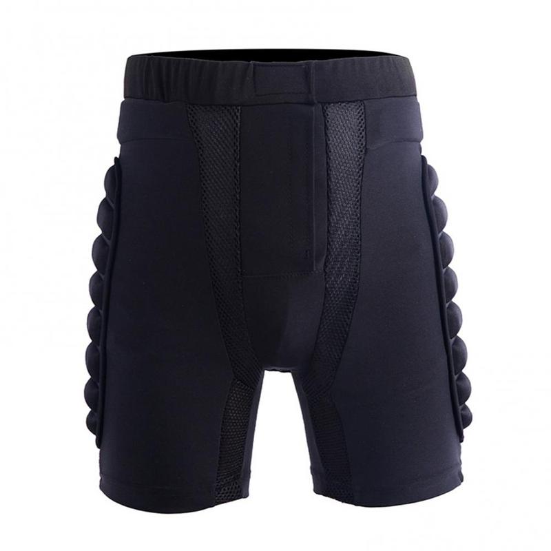 Unisex Polyester Motorcycle Snowboard Ski Protective Hip Butt Padded Shorts Cycling Clothing Black Breathable Shorts