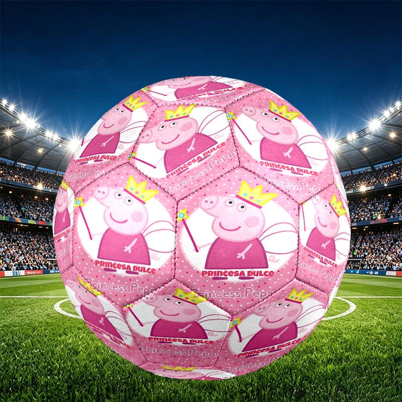 Peppa Pig Print Size 5 Soccer Ball, PU Wear Resistant Football for Match Training and Daily Practice, Birthday Gift for Soccer Fans