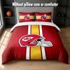 Kansas City Chiefs Design Bed Bedding Set 1 Duvet Cover + 2 Pillowcases Soft Breathable Household Bed Linens