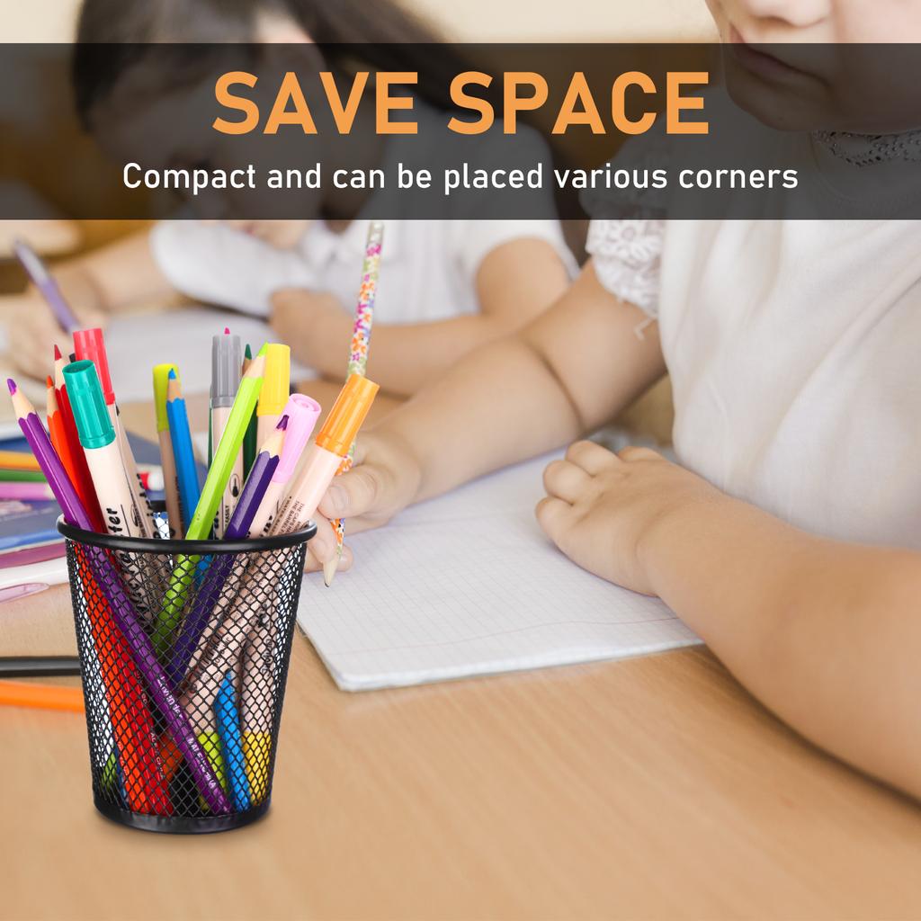 Oneant 12Pcs Black Pen Holder For Desk Pencil Holder Metal Mesh Pen Pot For Office Home Classroom Stationary Supplies
