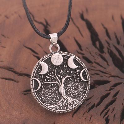 Nordic Aoding Tree of Life Alloy Pendant Vintage Moon and Sun Totem Tarot Necklace
