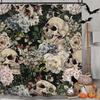 Vintage Dark Green Forest Bathroom Shower Curtain Night Moon Landscape Nature Mystical Midnight Polyester Fabric 12 Plastic