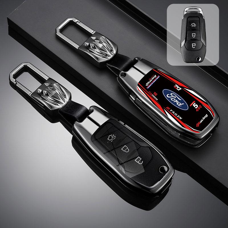 For Ford Figo 2017 Mondeo 5 Ecosport Fiesta Mk8 Everest Ranger Fusion Kuga Escort F150 Car Racing Style Design Key Case Cover
