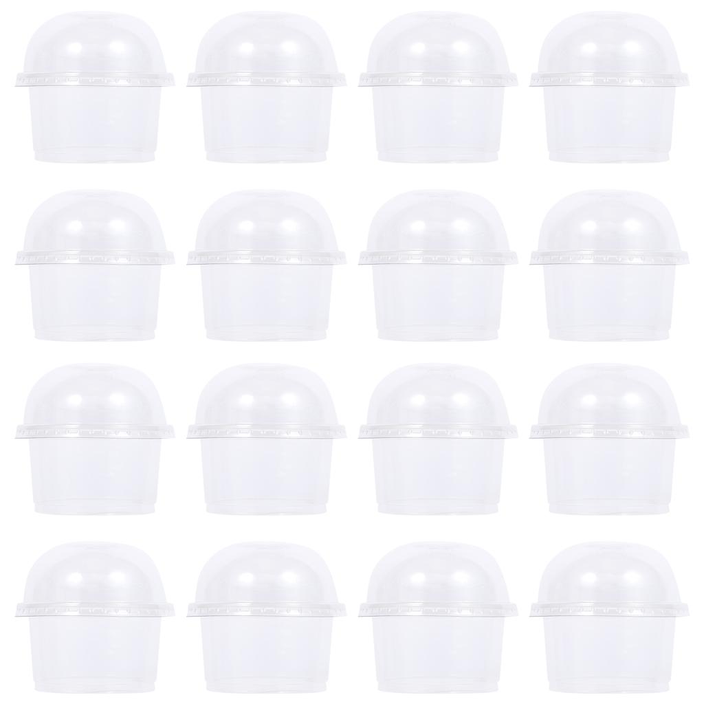 50 buc. cu capac cești de unică folosință pentru desert, capace transparente, recipient pentru salată din plastic