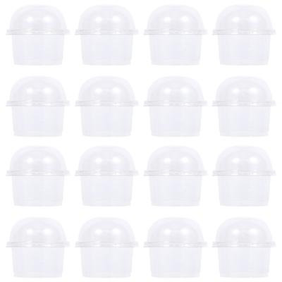 50 Pcs with Cover Disposable Dessert Cup Cups Clear Lids Container Plastic Salad