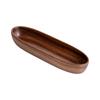 Walnut Boat Shaped Bowl Kimchi Wooden Bowl Handmade Dessert Fruit Plate Home Retro Tableware Fruit Salad Bowl