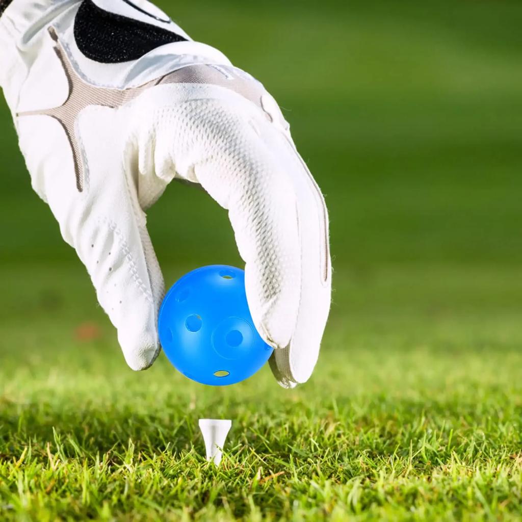 28 Pcs Air Flow Hollow Golf Balls 42mm Plastic Exercise Balls for Swing Practice Driving Range Home Outdoor Games Suitable