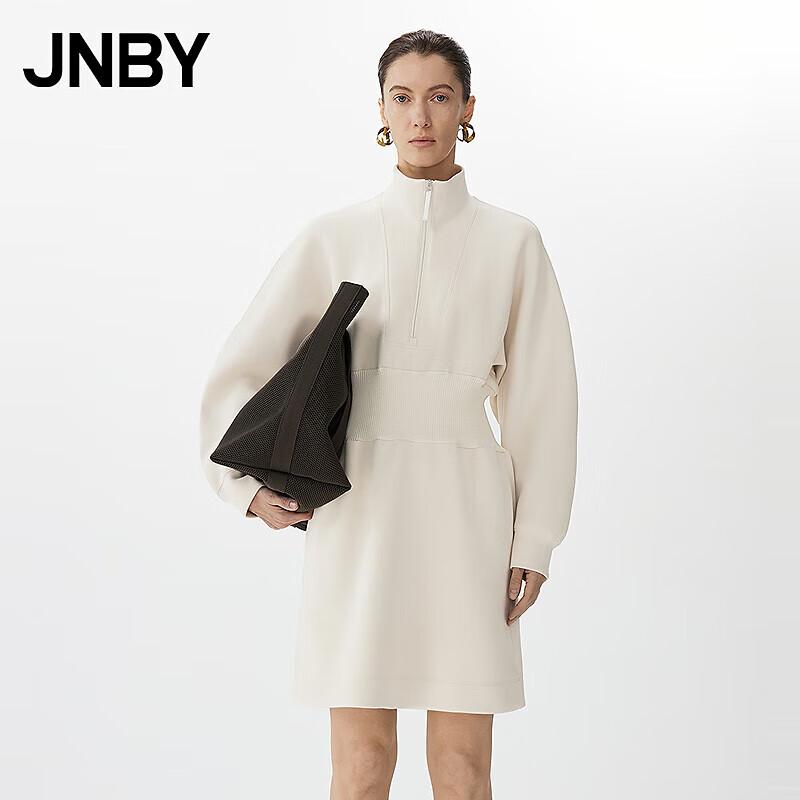 

JNBY 2025 Spring Stand Collar Dolman Sleeve X-Line Midi Dress S