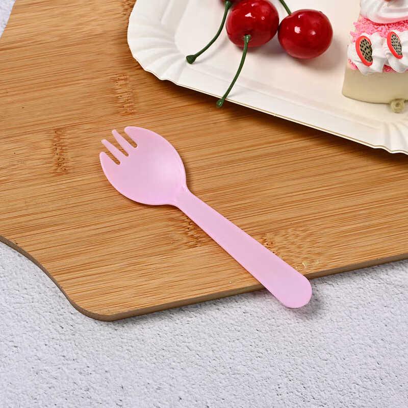 Disposable Blue Long-Handle Plastic Sporks