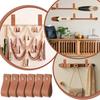 6PCS PU Leather Curtain Rod Holder, Leather Strap Wall Hanging Boho Leathers Wall Hooks Leathers Straps for Hanging Towels Curtains Storage Kitchen