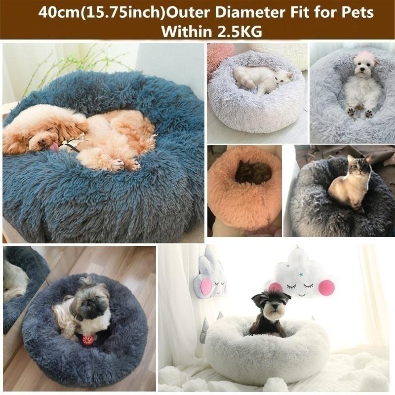 Donut Macaron Cat Dog Beds Sofa , Washable Round Cat Pillow Cushion Pet Bed