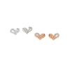 Love Zircon Stud Earrings Women's Personality Temperament Versatile Earrings Summer Xiaoxiangfeng Earrings