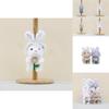Adorable Plush Bunny Keychain Cute Flower Holding Rabbit Doll Bag Charm Toy 17cm