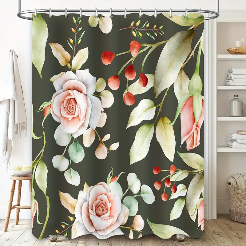 Modern Floral Shower Curtain Elegant Bathroom Decor for Your Home