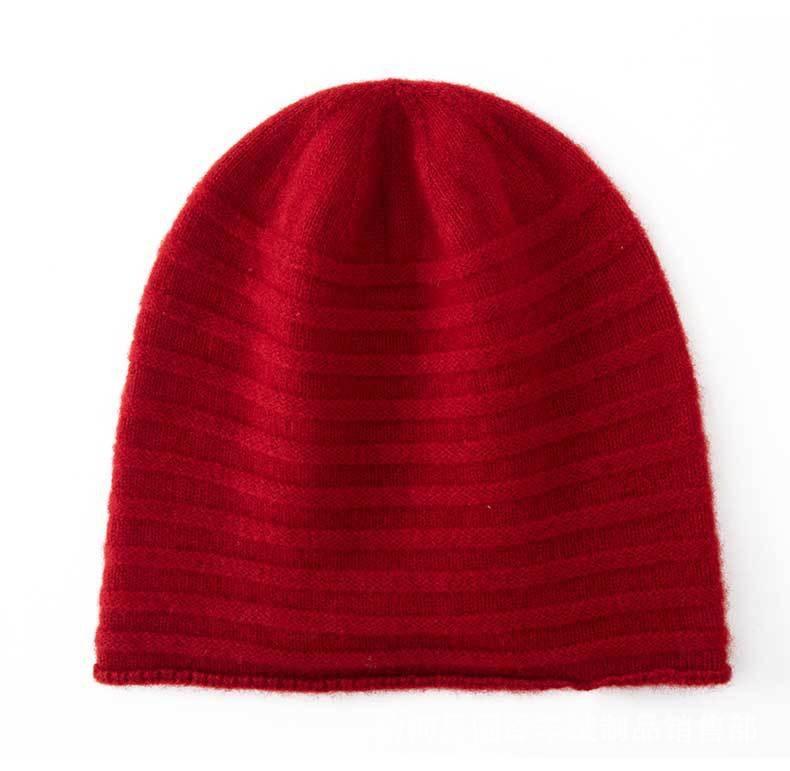 Cashmere Hat Autumn and Winter Pure Cashmere Knitted Hat Headgear Hat Men and Women Pile Cold Hat Beige