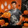 Men's Short Sleeve Halloween Print Round Neck T-Shirt for Casual Party Wear