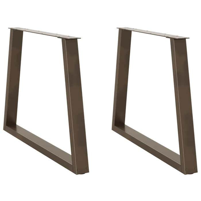 VidaXL Pieds de table à manger en forme de V, 2 pièces, acier naturel, 100 x (72-73,3) cm 4012583