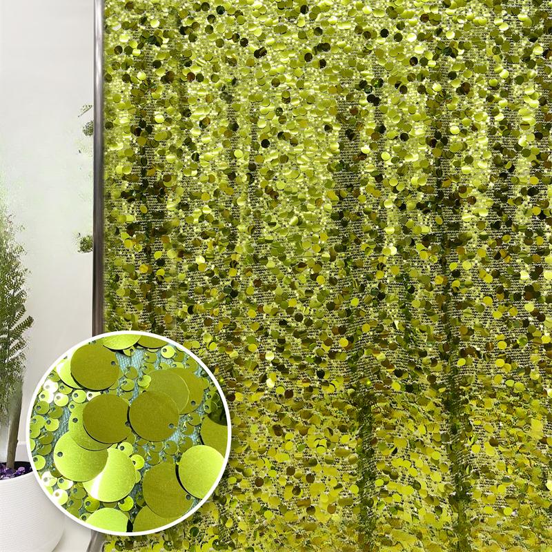 5+18mm Sequin Mesh Lace Fabric for Sewing High Quality Wedding Party Dress Clothing Patchwork DIY Apparel Sewing Supplies