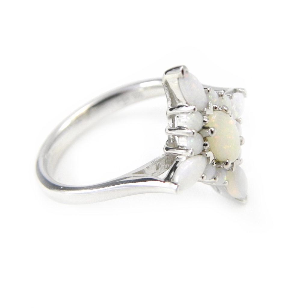 White 'Opal Goddess' Silver Ring