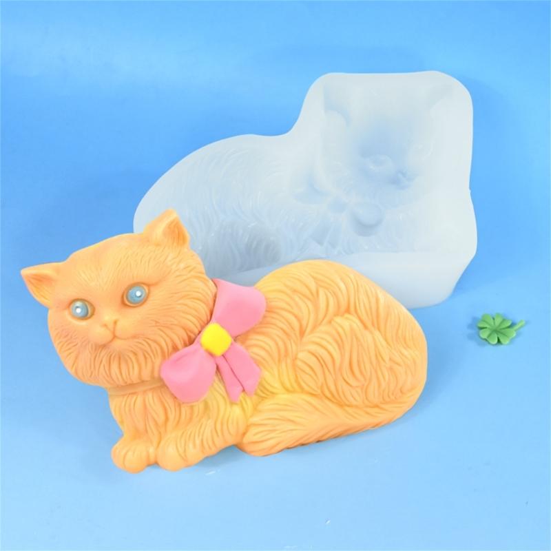 Kitten Silicone Candle Molds for Making Candle Soap Epoxy Resin Multipurpose Animal Silicone Mould for Gypsum Decoration