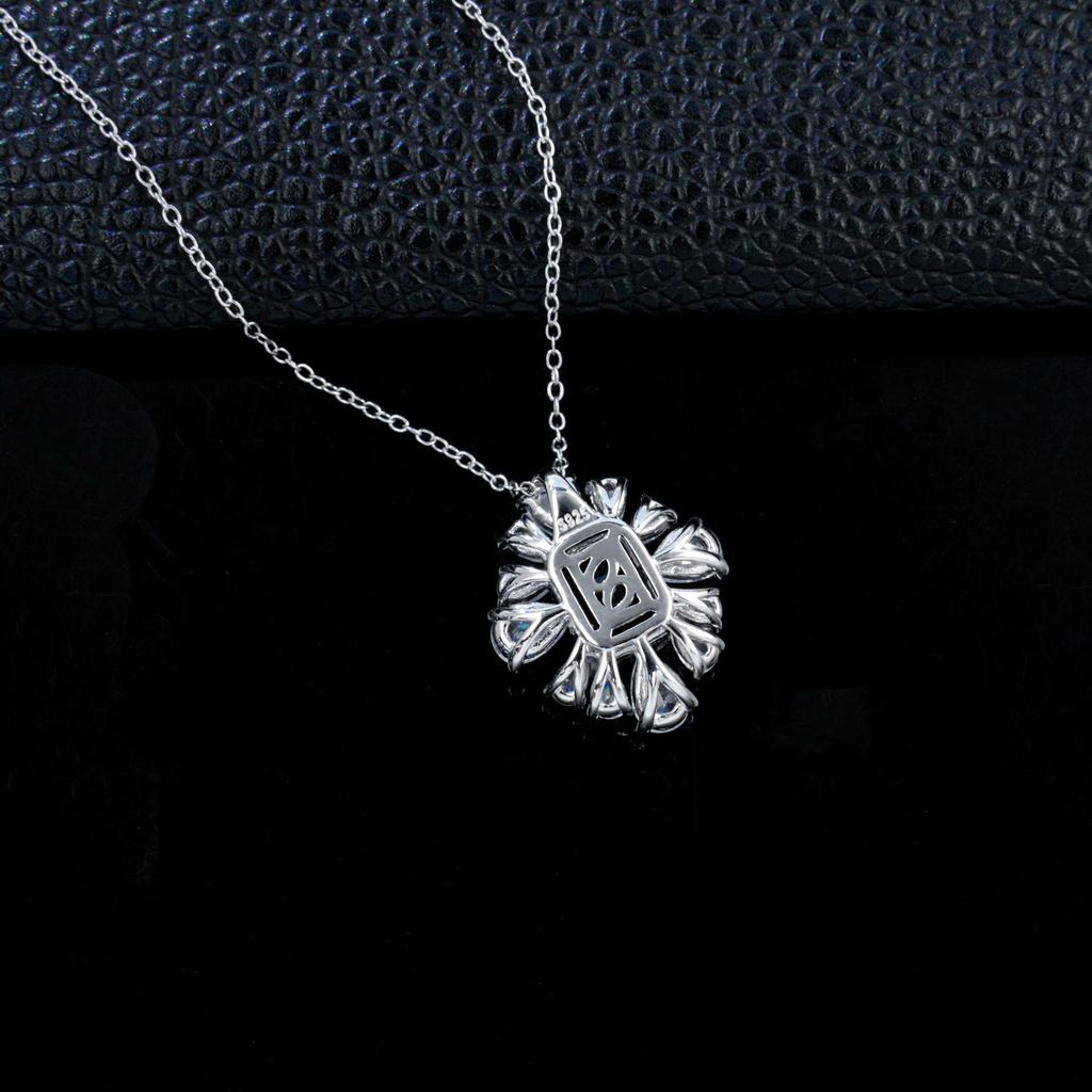 Blue Sapphire Petal Necklace - S925 Sterling Silver, Versatile & Durable High-End Gift for Birthday or Anniversary, Perfect for Best Friend or Wife.