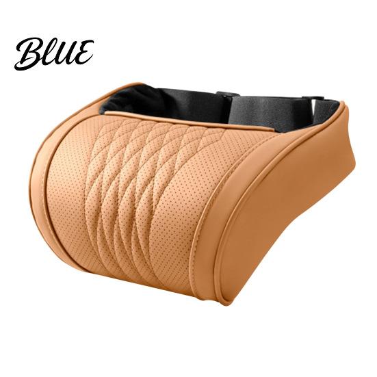 Neck Pain Relief Pillow for Commuting Memory Foam Car Pillow/Backrest Breathable PU Leather Cover with Adjustable Office Chair Headrest Attachment