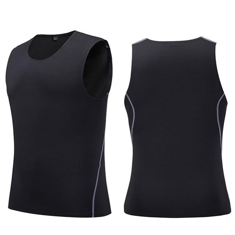 Herrars Snabbtorkande Slim Fit Ärmlös Gymlinne