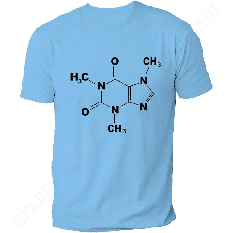 Science T Shirt Mens Funny Caffeine Molecule Gamer Geek Funny Tee Men's Summer Clothing Short Sleeve T-shirt Top Casual Tees