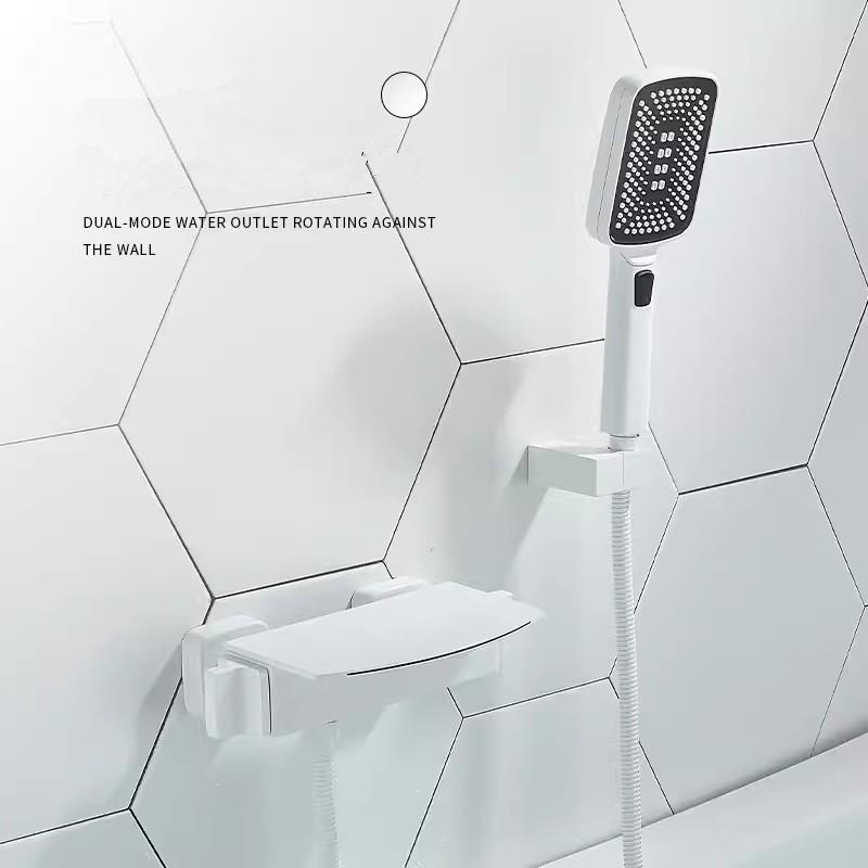 Tuqiu Grau Bad- und Duscharmatur-Set Wandmontiert Messing Gold Wasserfall Badewannen- und Duschmischer Schwarz Badezimmerarmaturen Messing